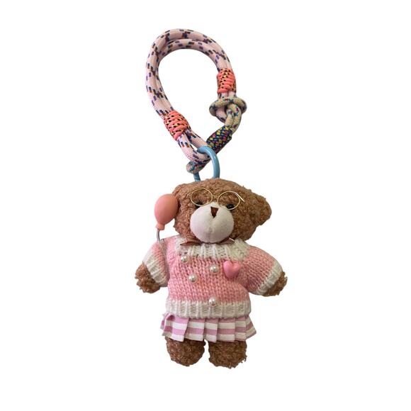 Minime Paris Pink Teddy Keychain/Bagcharm NWOT - Picture 1 of 2